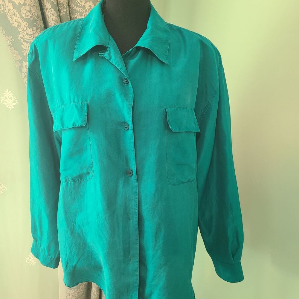 Vintage Sellecca Womens Silk Blouse Size 18 Pre-owned Good Condition